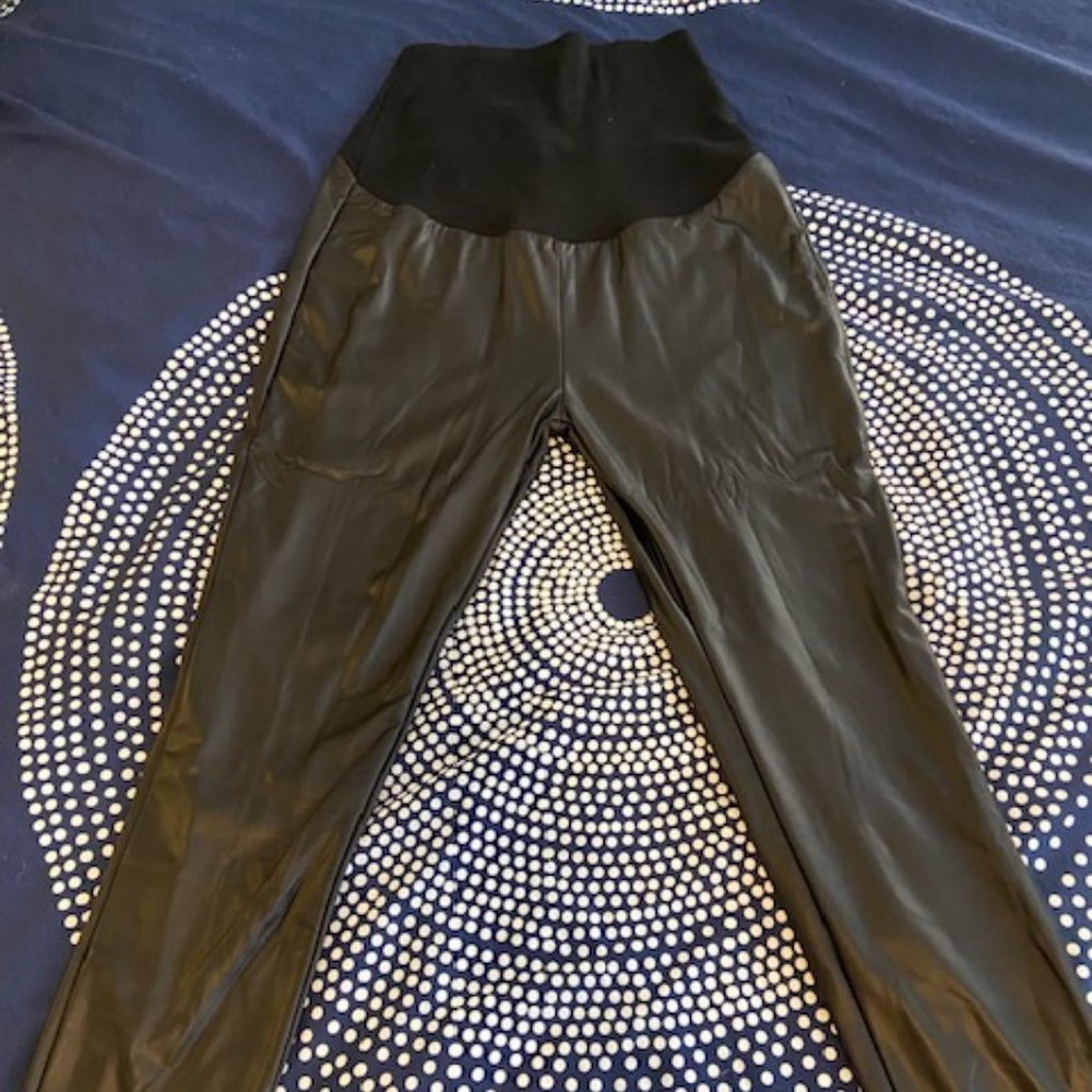 NWT - Faux Leather Fleece Lined Leggings - Plush Apparel (L)